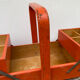 Orange wooden sewing box 1960 1970