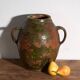Ancient pot with two handles in glazed ceramic – Central Europe, around 1920