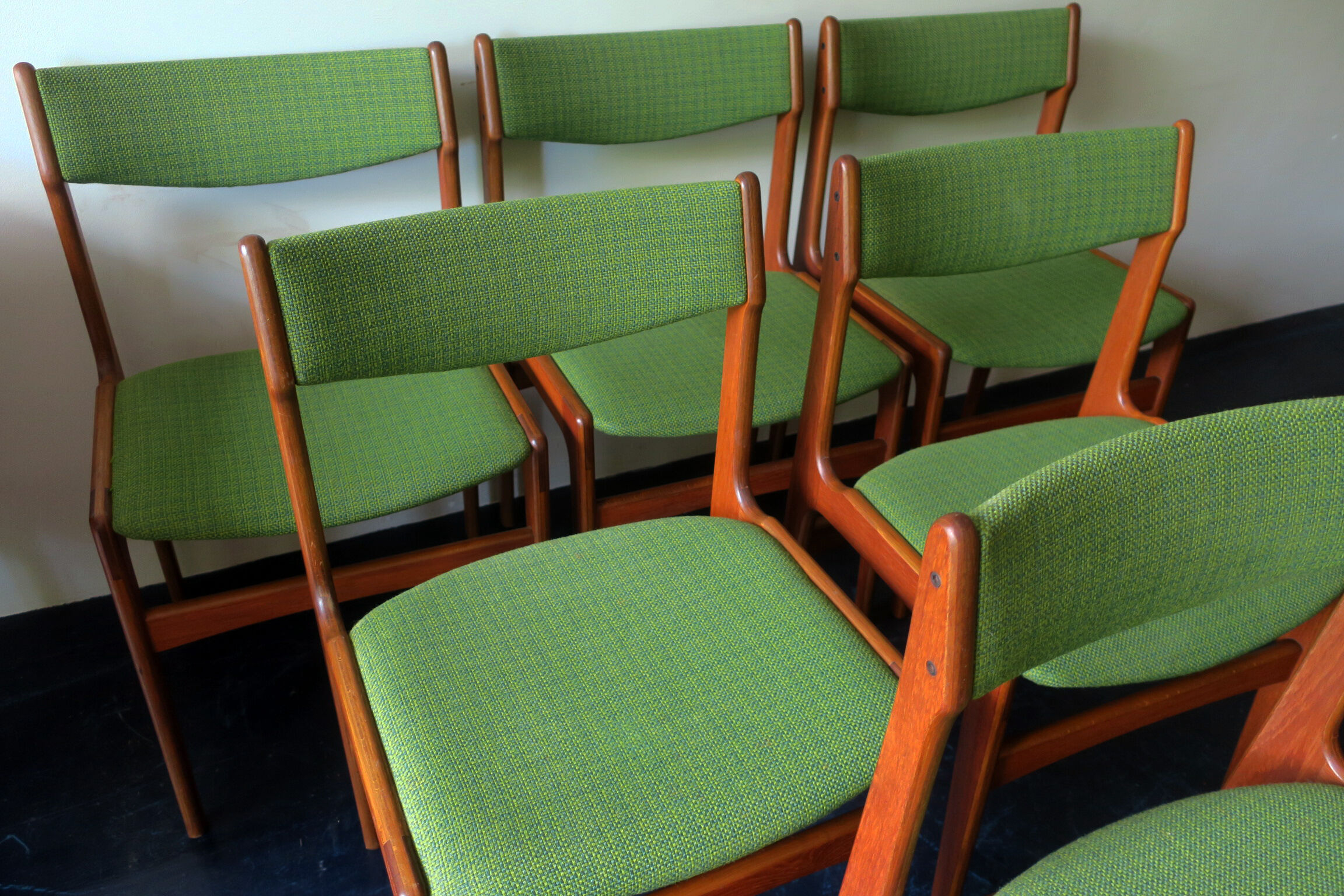 Set of 6 Danish teak dining chairs by Erik Buch, 1960
