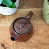 Ceramic Teapot, Flower Teapot, Brown Tea Pot, Alinea Fabrication Artisanale