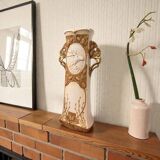 Art Nouveau vase Royal Dux Bohemia, sculpted deer, 1900s