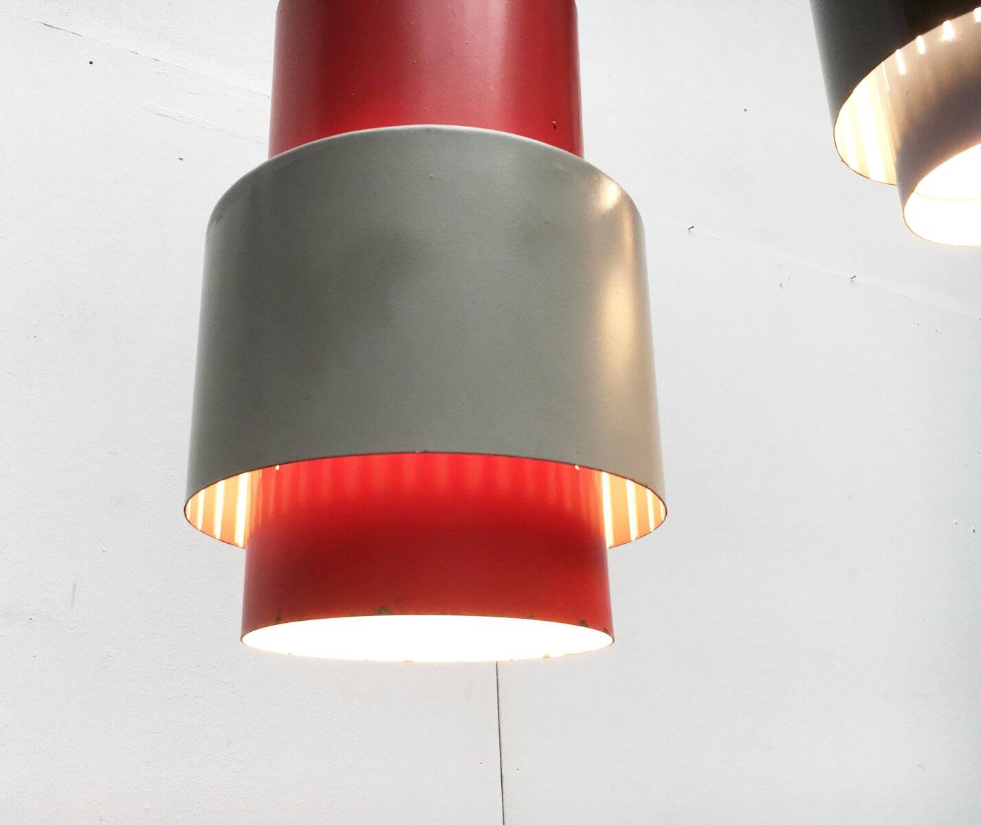 Mid-century metal pendant lights, set of 2