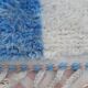Modern light blue and beige colorful Berber rug