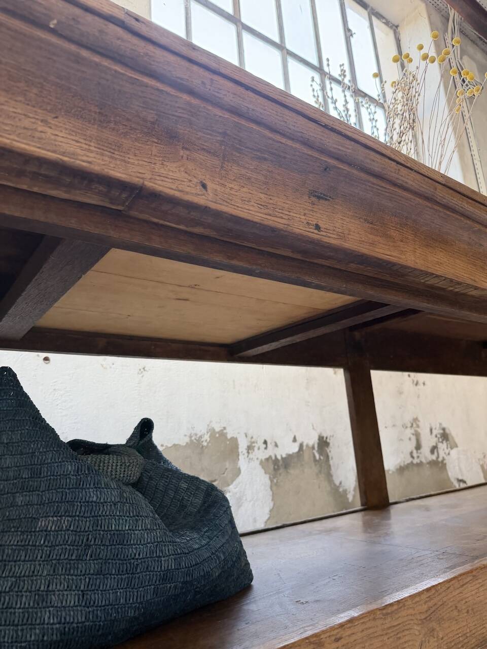 Table de gantier drapière 1900 chêne massif 330cm XL