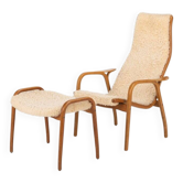 Set of Lamino lounge chair and ottoman by Yngve Ekström for Swedese, 1950s