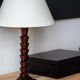 Modernist walnut wood table lamp - 70s