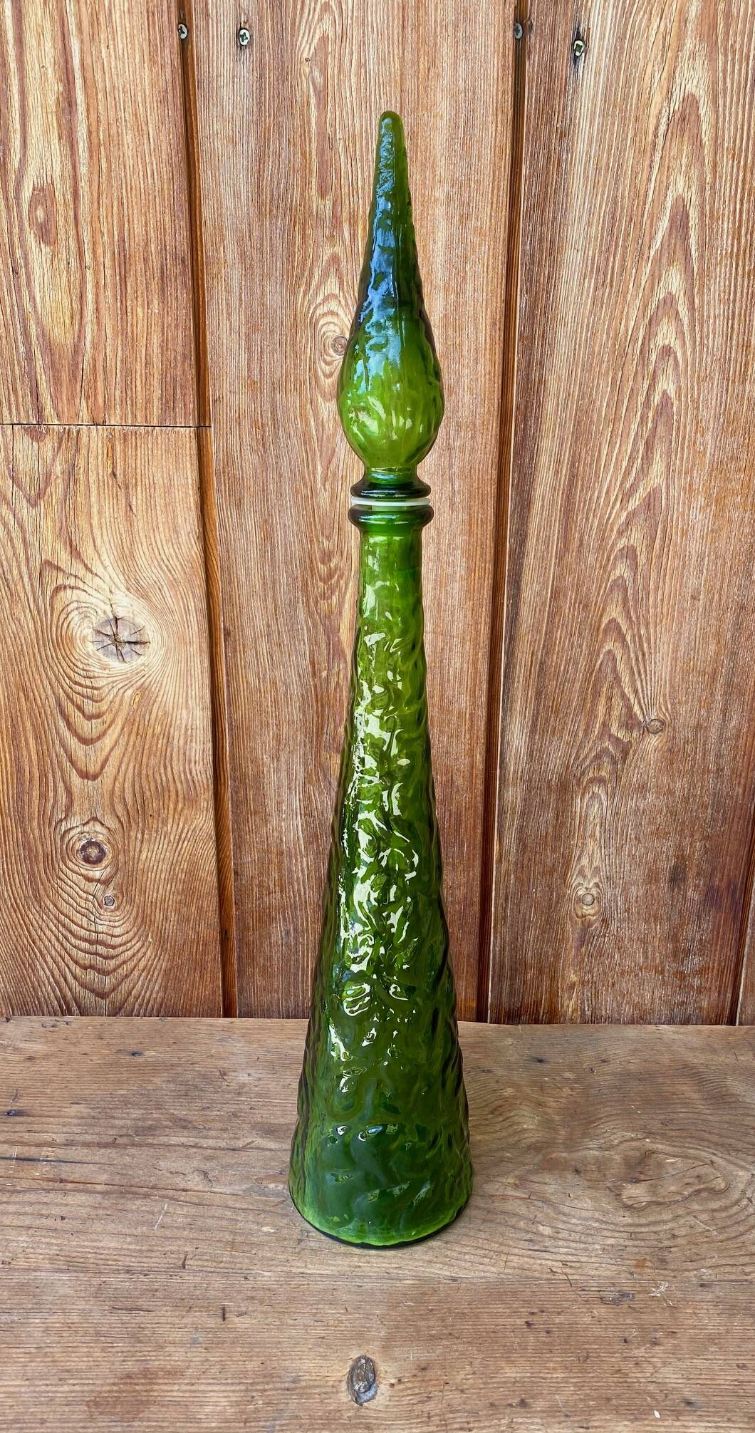 Italian carafe Empoli green 1970s.