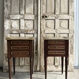Pair of Louis XVI mahogany bedside tables