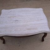 Wood and marble coffee table