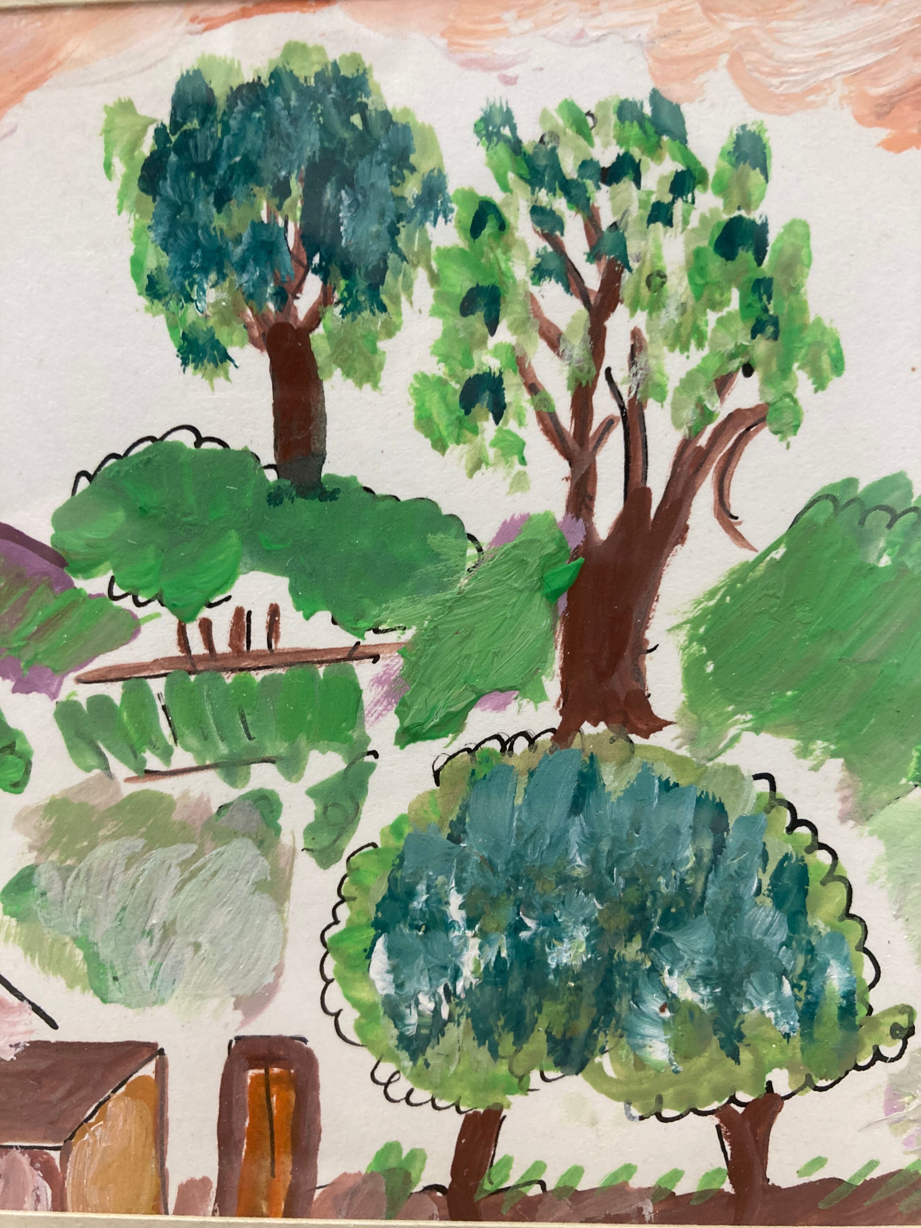 Framed landscape painting