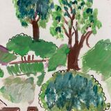 Framed landscape painting