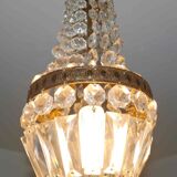 Suspension chandelier with metal and glass grapevines manufactured 60's / 70's