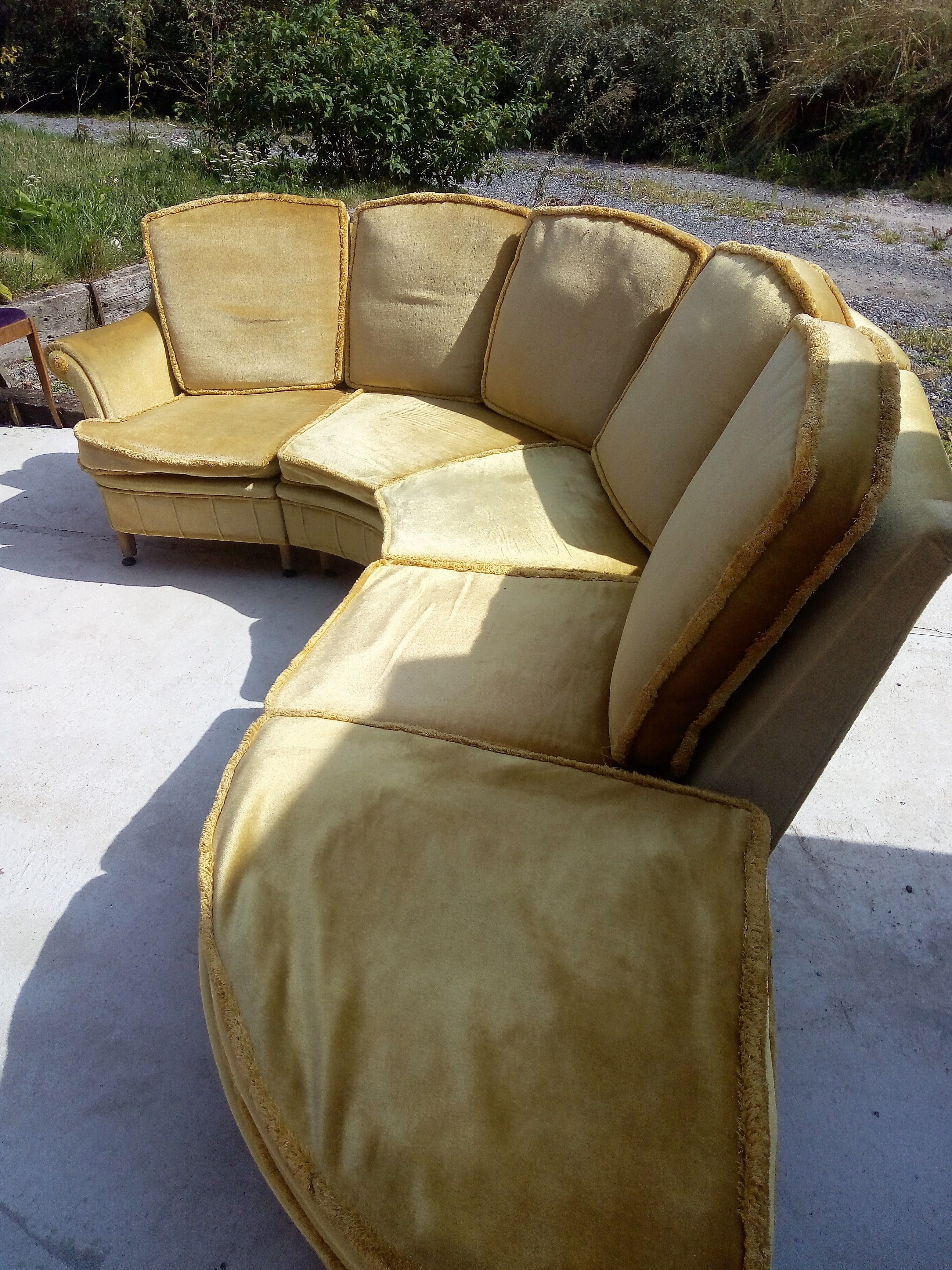 Velvet corner sofa