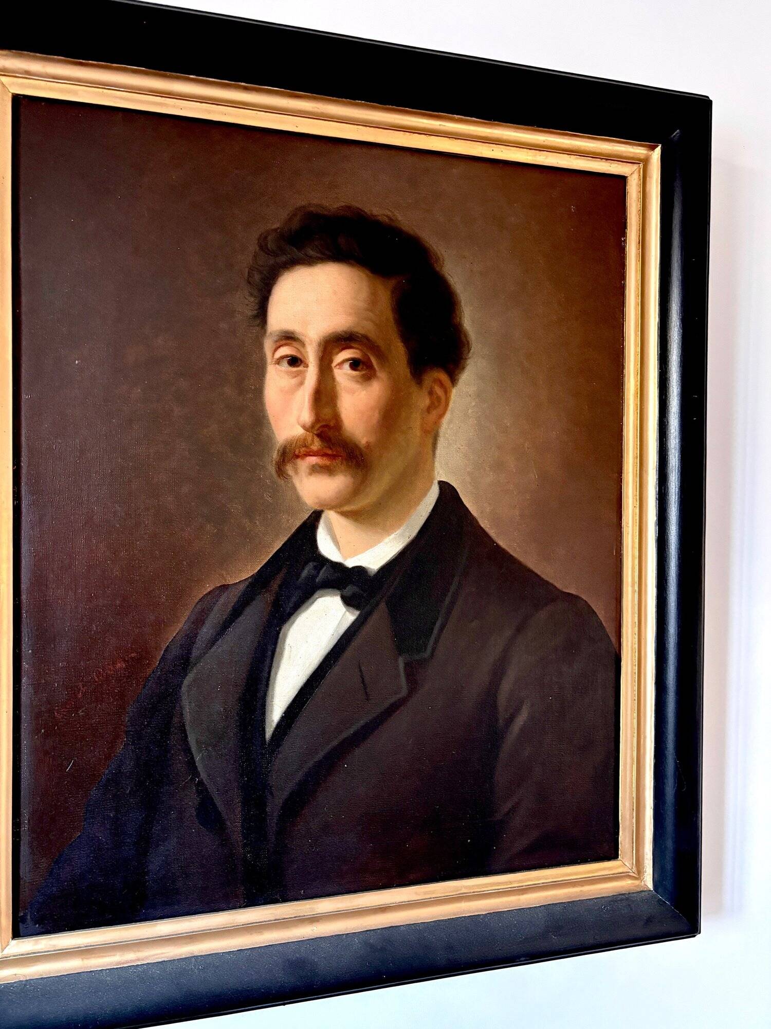 "Alphonse" - Portrait, oil painting on framed canvas - 1864, ☐ 76 x 65 cm