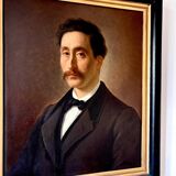 "Alphonse" - Portrait, peinture à l’huile sur toile encadrée - 1864, ☐ 76 x 65 cm