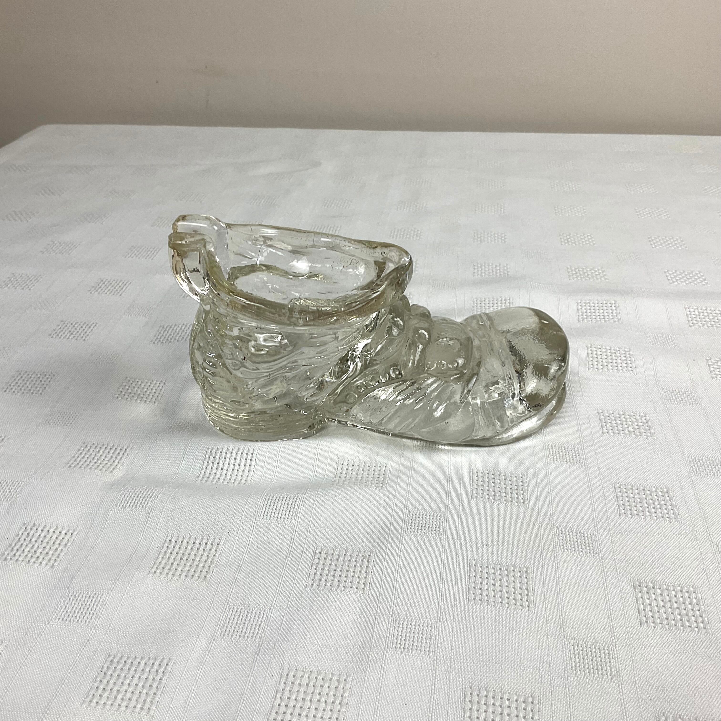 Vintage glass shoe ashtray