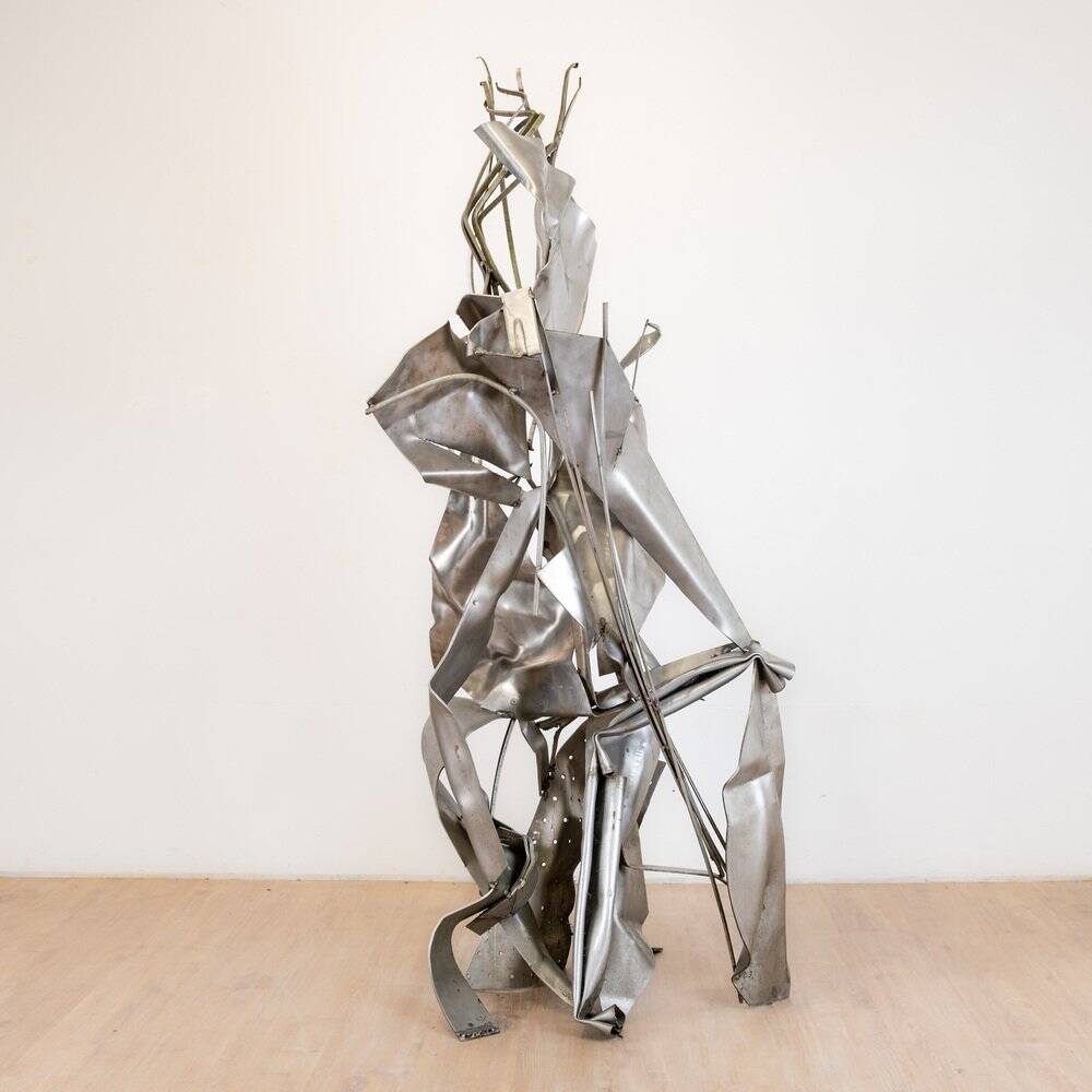 Albert Féraud, sculpture abstraite, 1976, acier inoxydable