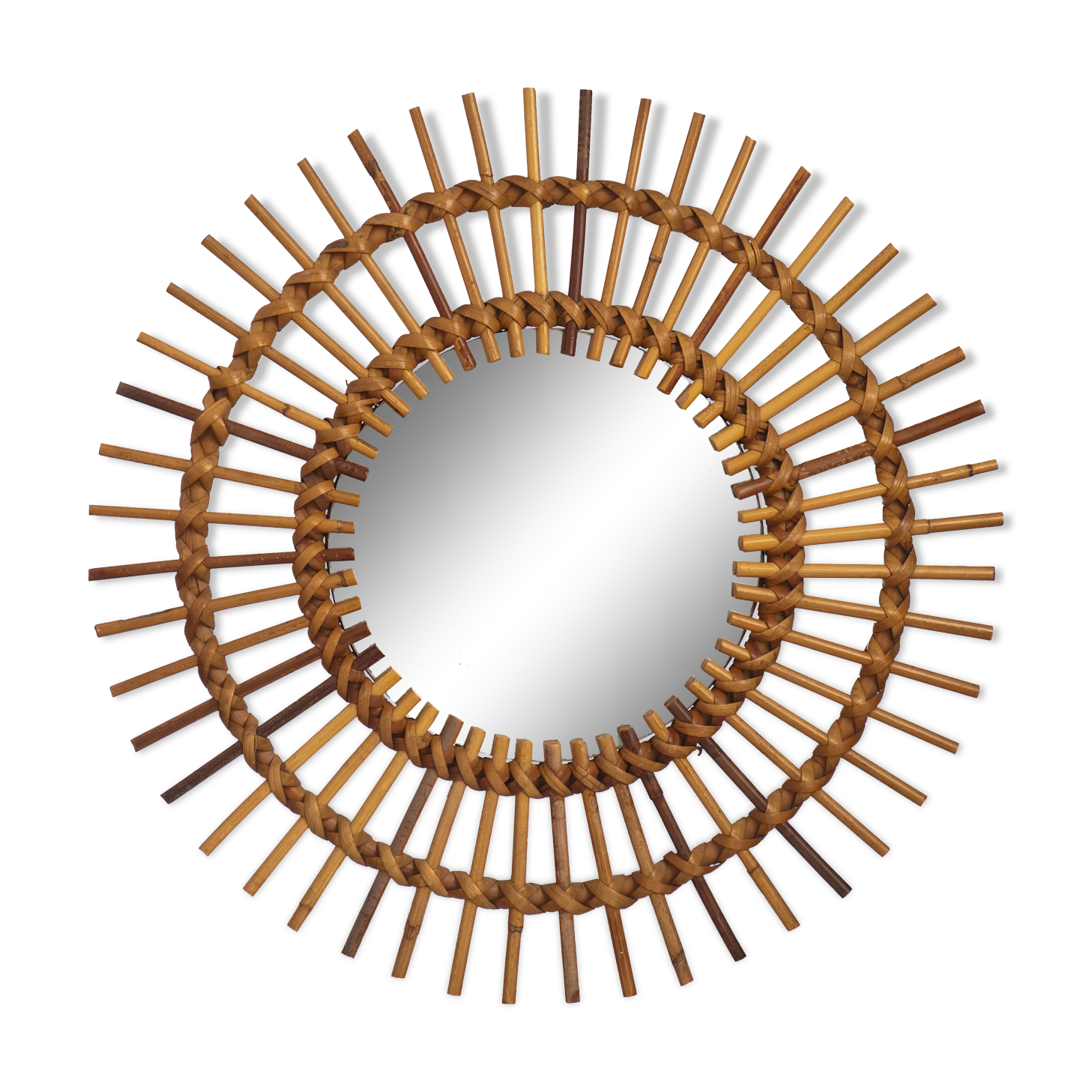 Mirror sun in rattan, 1960