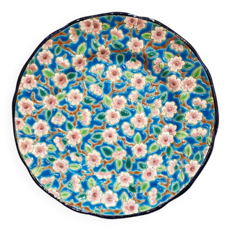 Enamel Plate of Longwy " Apple Blossom "