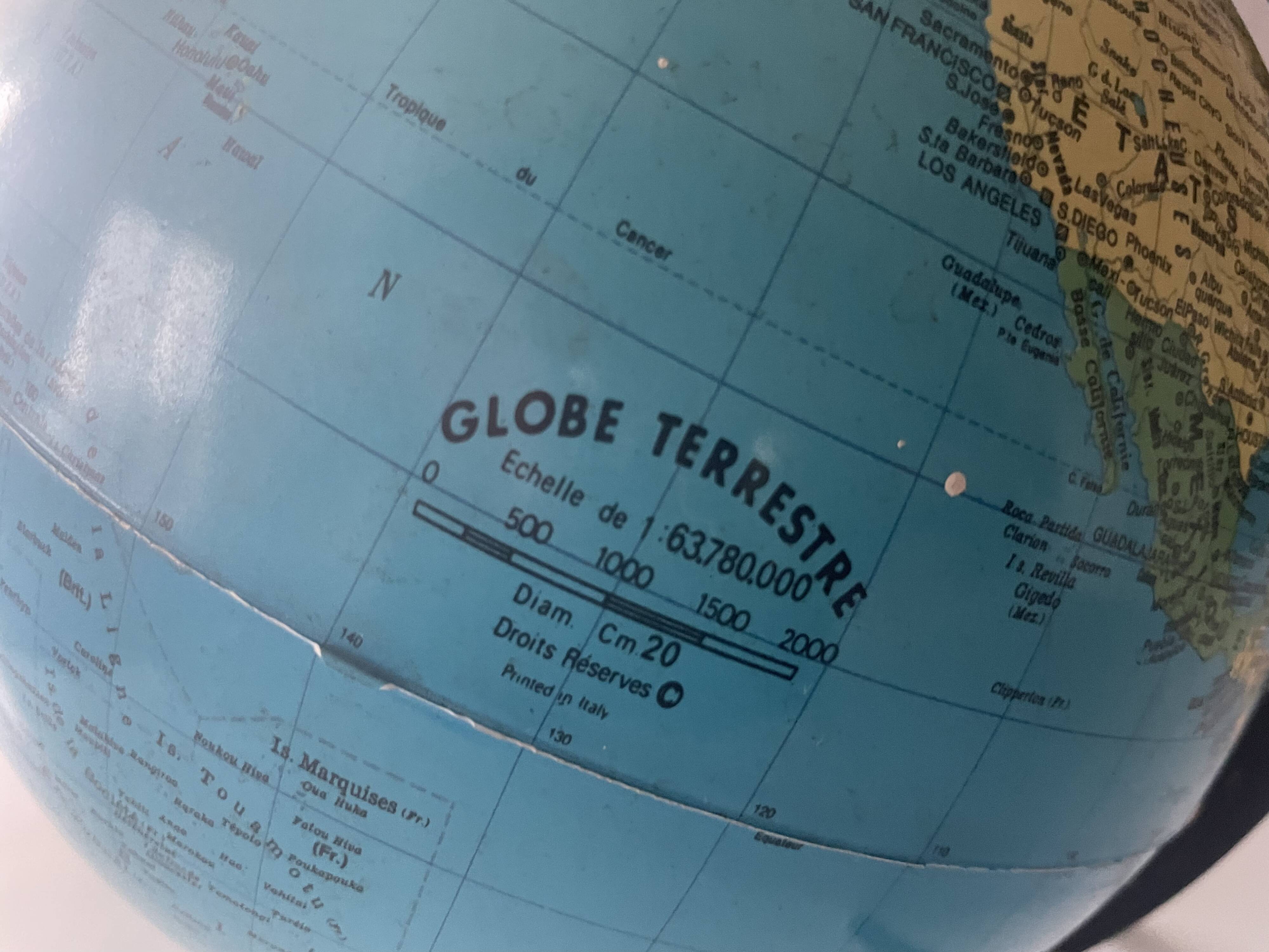 Tripod terrestrial globe