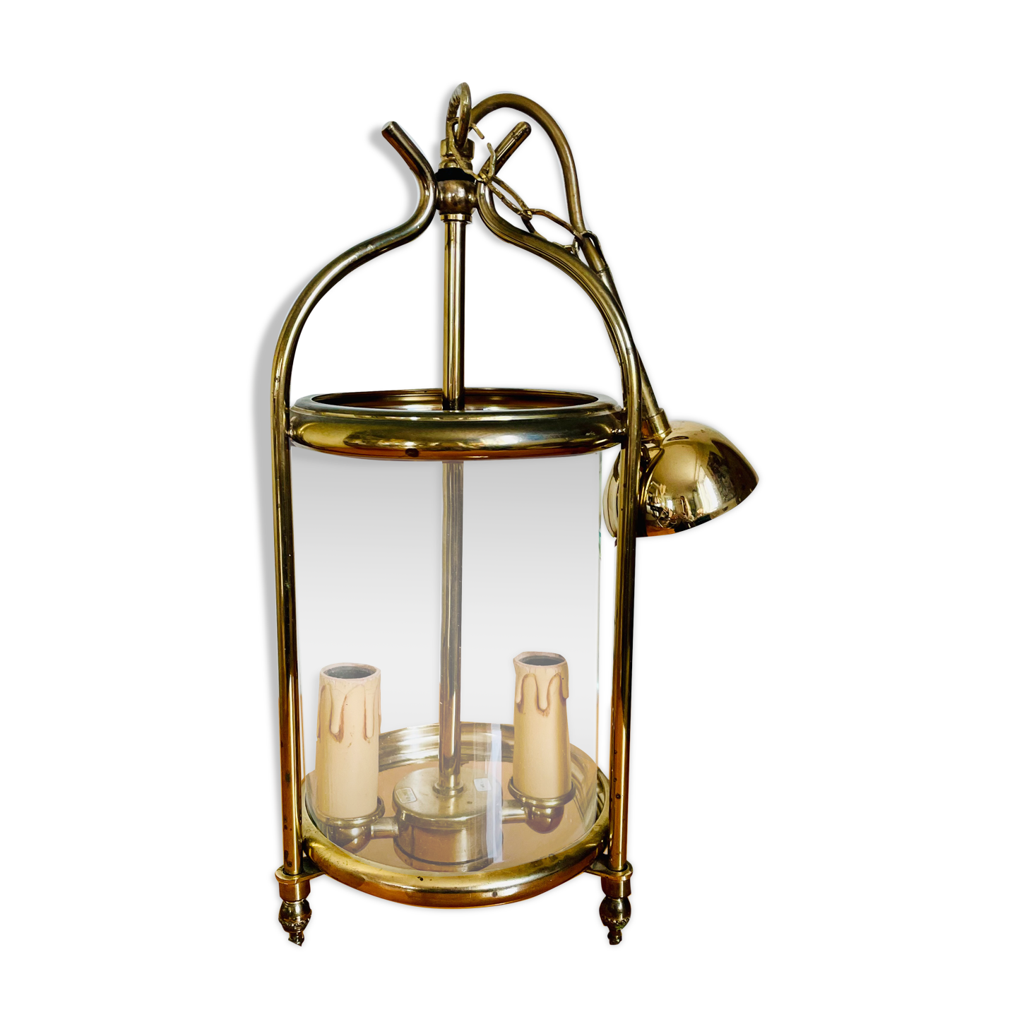Lantern cage in golden brass Louis XVI