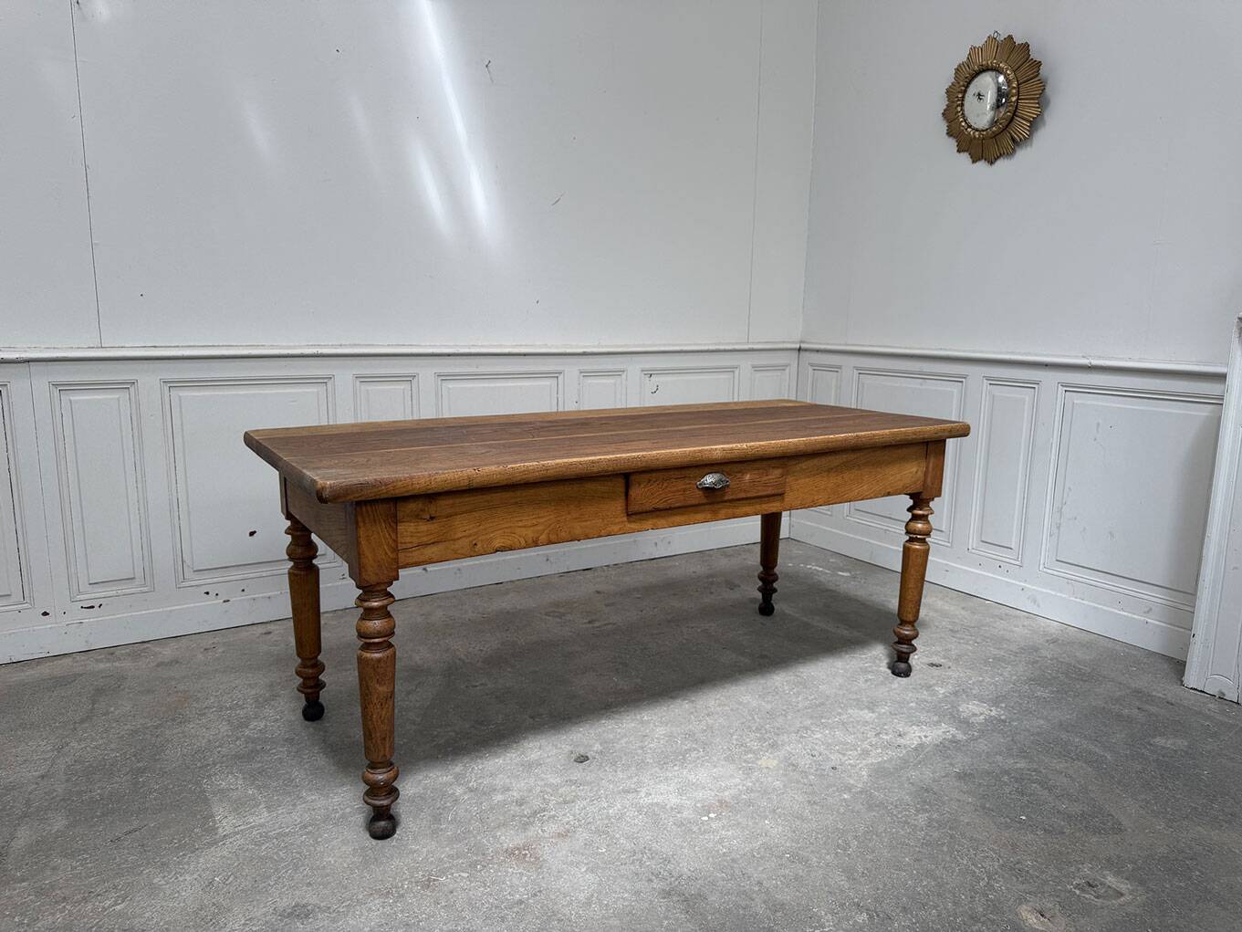 Solid oak work table 1960s