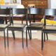 Série de 4 chaises d’école noires