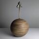 Pair of Large Table Lamps in Laminated Wood and Brass, 1960s