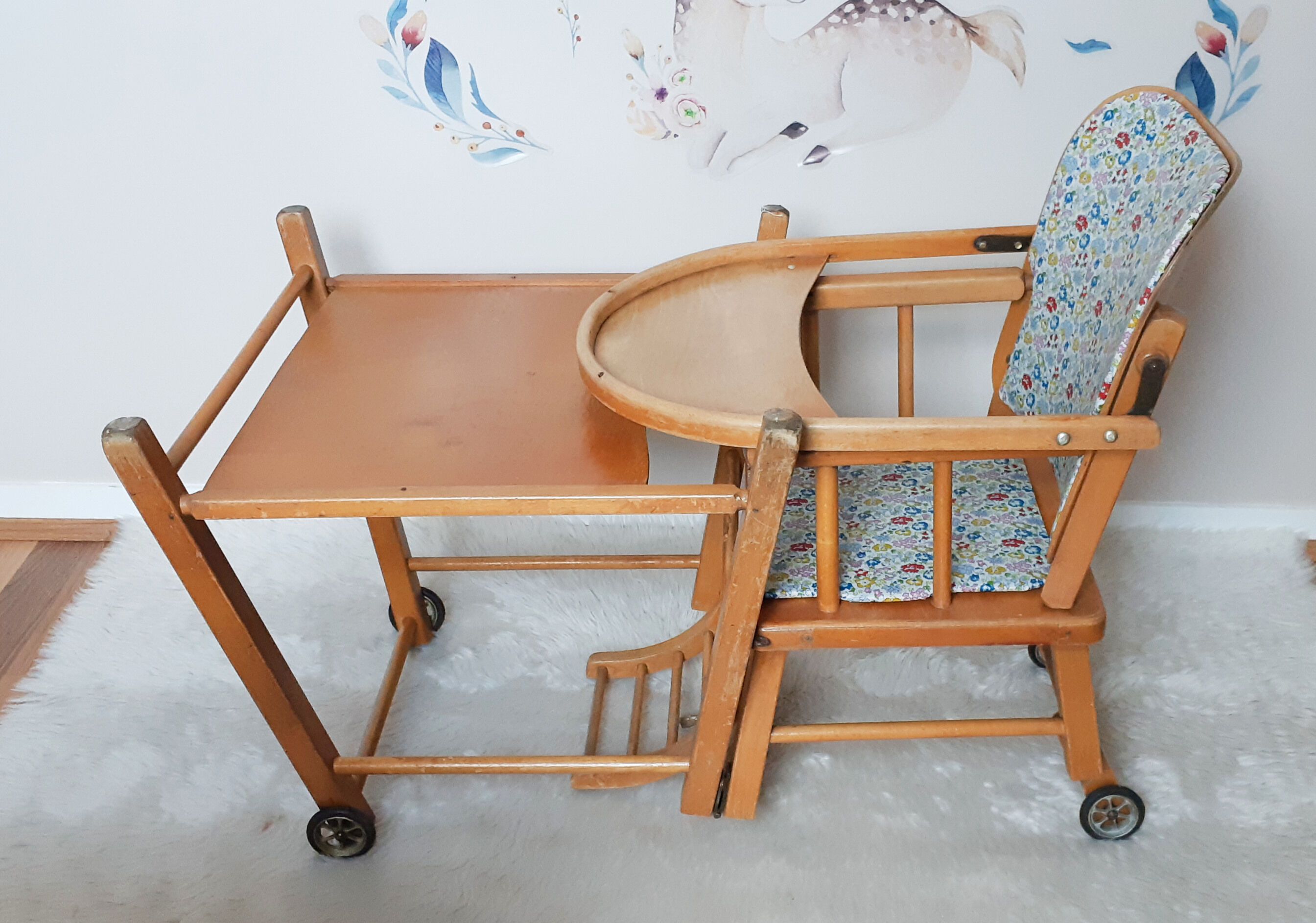 Wooden high chair for children