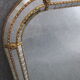 Miroir a facettes et parcloses laiton 1930/1950 - 64x81cm