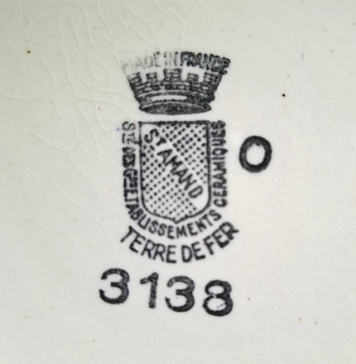 Antique cups with iron earthenware saucers