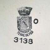 Antique cups with iron earthenware saucers