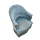 Toad armchair with vintage velvet blue fringe