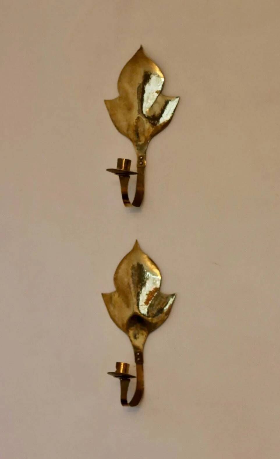 Pair of mid-century Swedish brass sconces