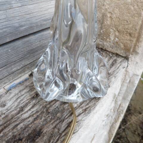 Lamp base in crystal by designer Joseph Bleichner, Saint Louis Crystal.