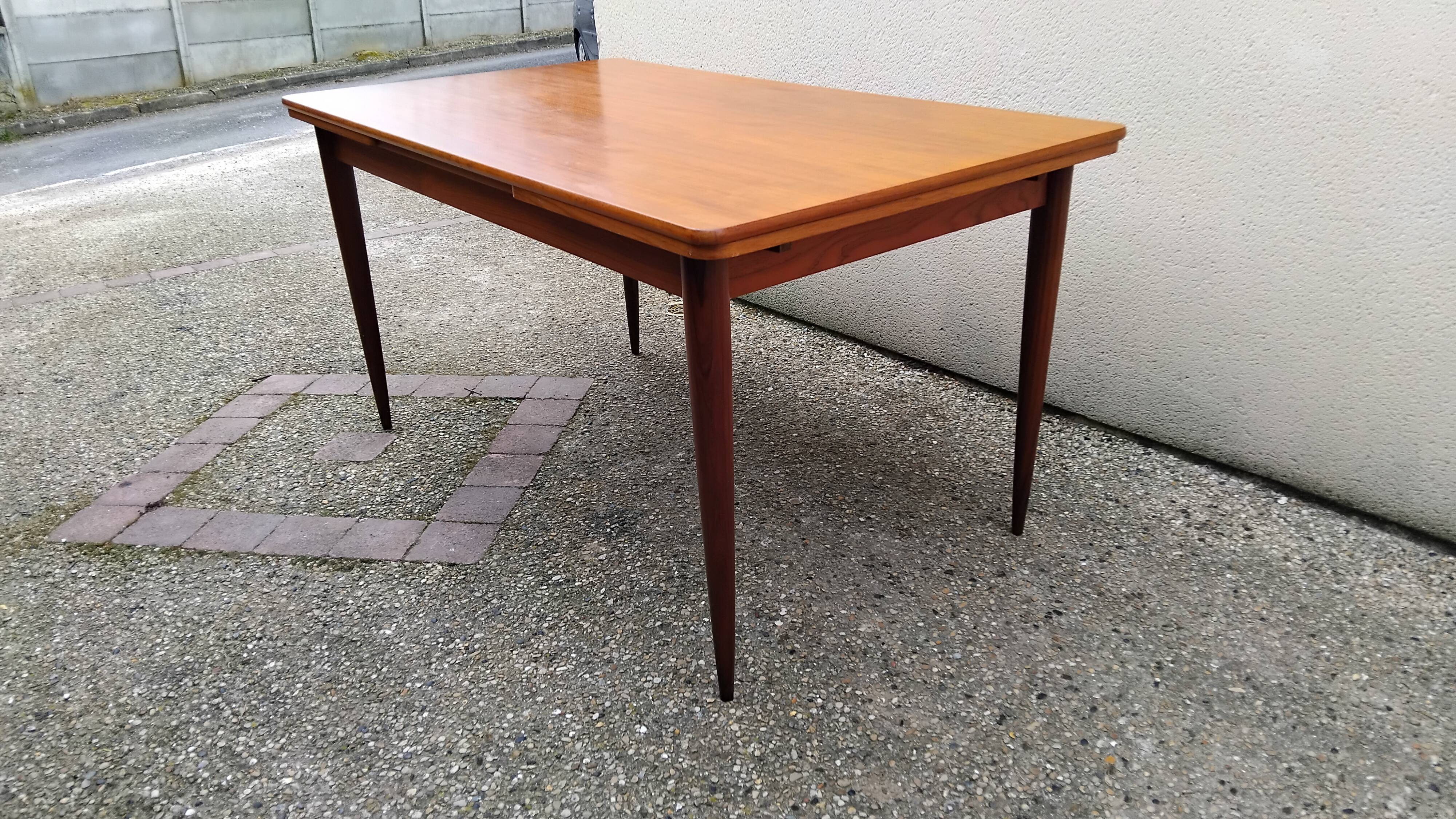 Vintage Rectangular Dining Table in Scandinavian Teak 1960s