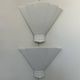 Pair of vintage corner wall lights, matte white plaster, France, 1970.