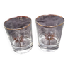 Deux verres anciens religieux souvenir de communion