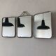 Mirror triptych gooseberries barber 20x49cm vintage 1950