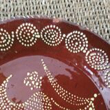 5 flat plates in glazed terracotta