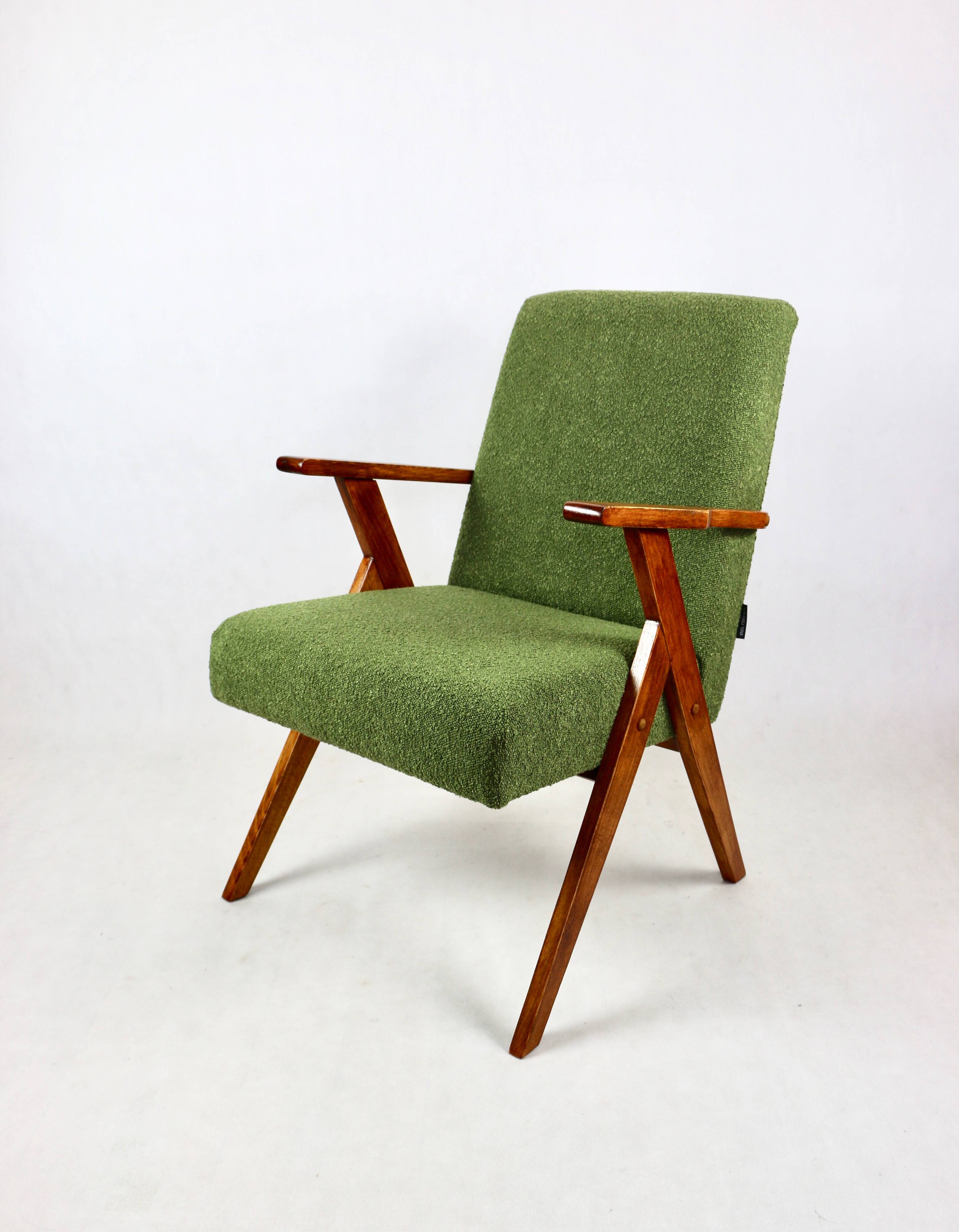 Armchair chair like Puchała armchair boucle green - 2 pieces available