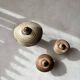 Set of three ceramic mushroom oil lamps by Freek Berends from the 1970s.