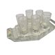 Art Deco vodka shot glasses from Hortensja Glassworks, Poland, 1950s, set of 7