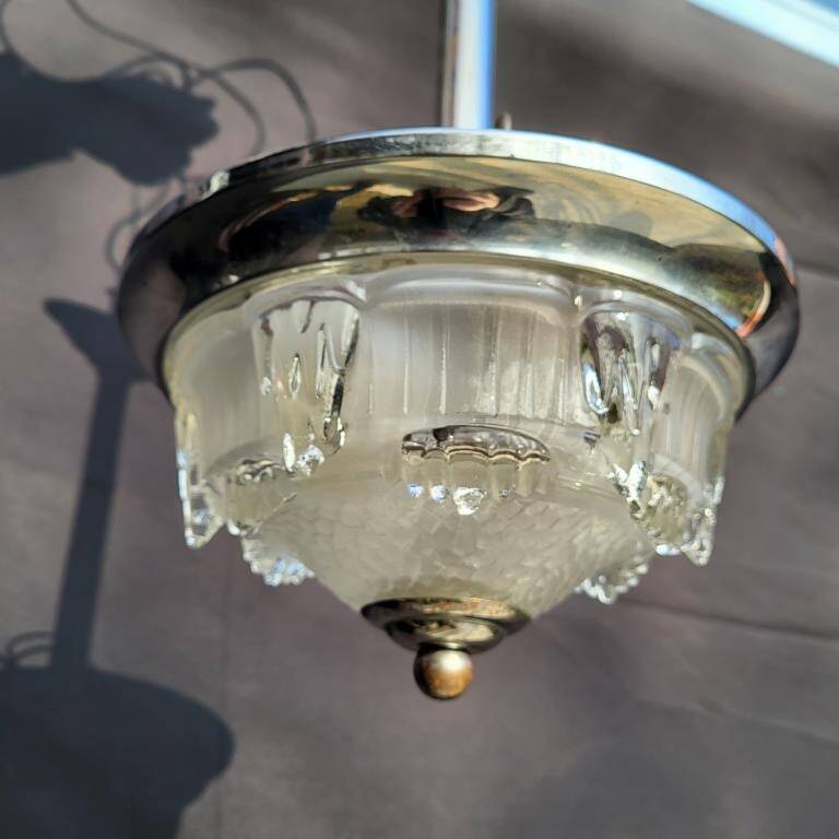 Lustre verre EZAN Art Déco 1930 - Jean Gauthier