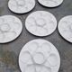 Set of 6 oyster plates with shells in white earthenware