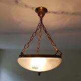 Gilt bronze pendant glass globe cised Napoleon style 3