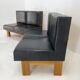 Leather & Oak Wood Modular Sofa and Chairs, 1970's