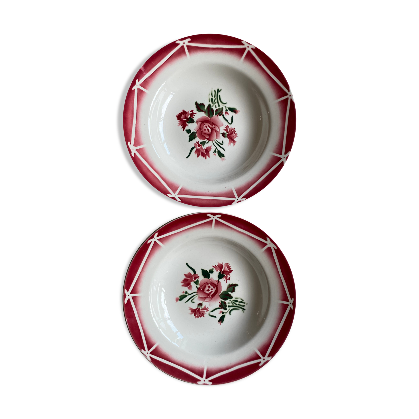 Duo of hollow plates Sarreguemines