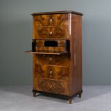 Biedermeier chest of drawers with a secretary, walnut veneer