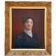Old painting, portrait of a woman from the early 20th century.